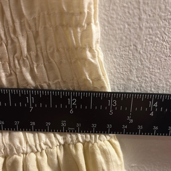 Floral‎ Y2K Style Cream and Orange Smocked Midi Dress Medium - Picture 5 of 6